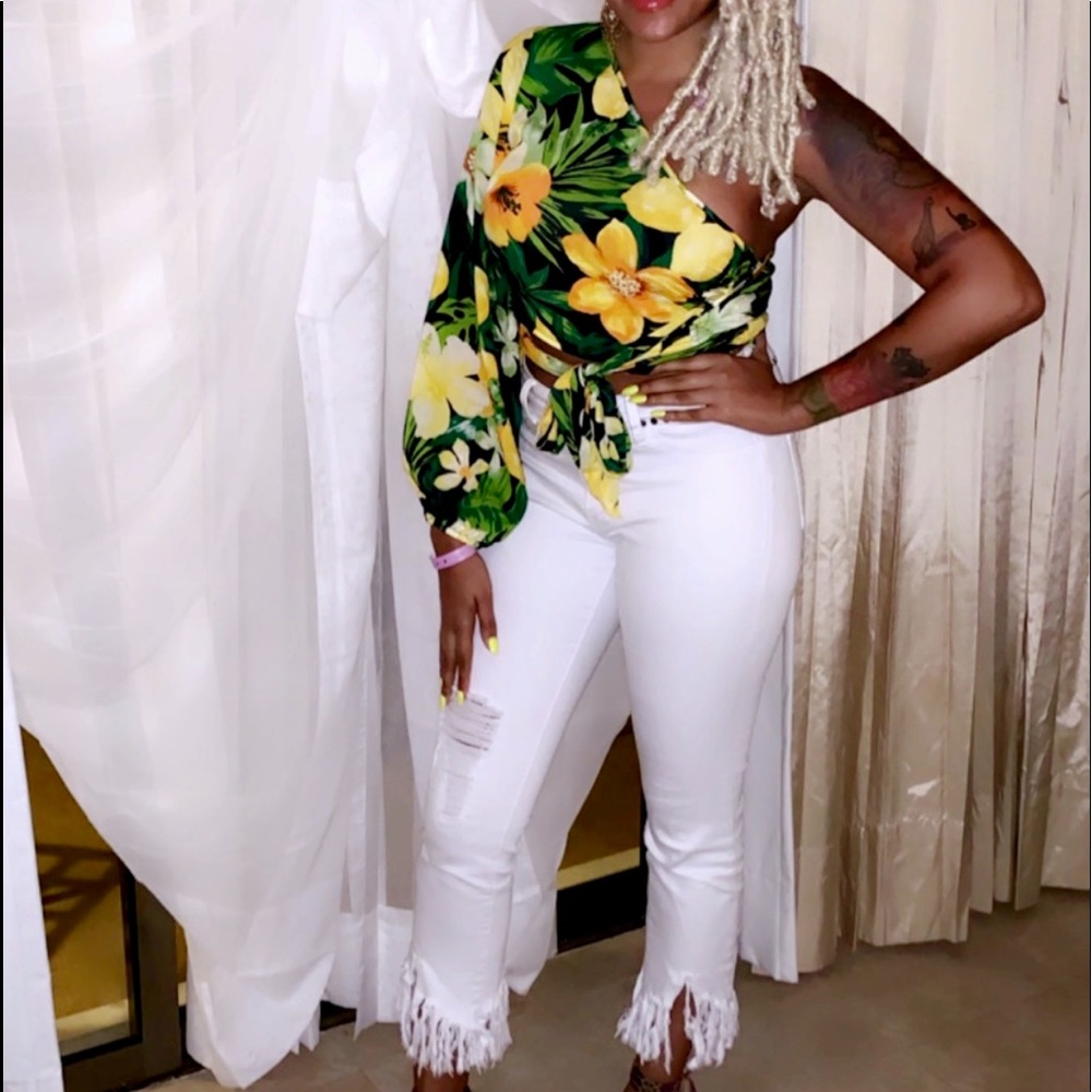 Tropical one sleeve shirt